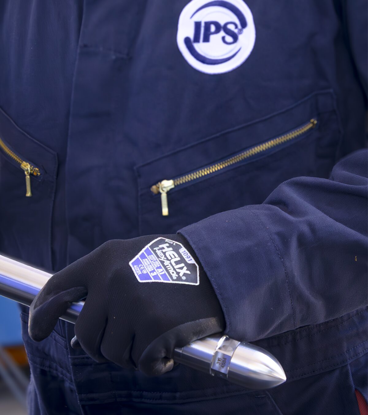 Technician handling a logging while drilling tool